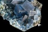 Blue Cubic Fluorite on Quartz - China #111911-2